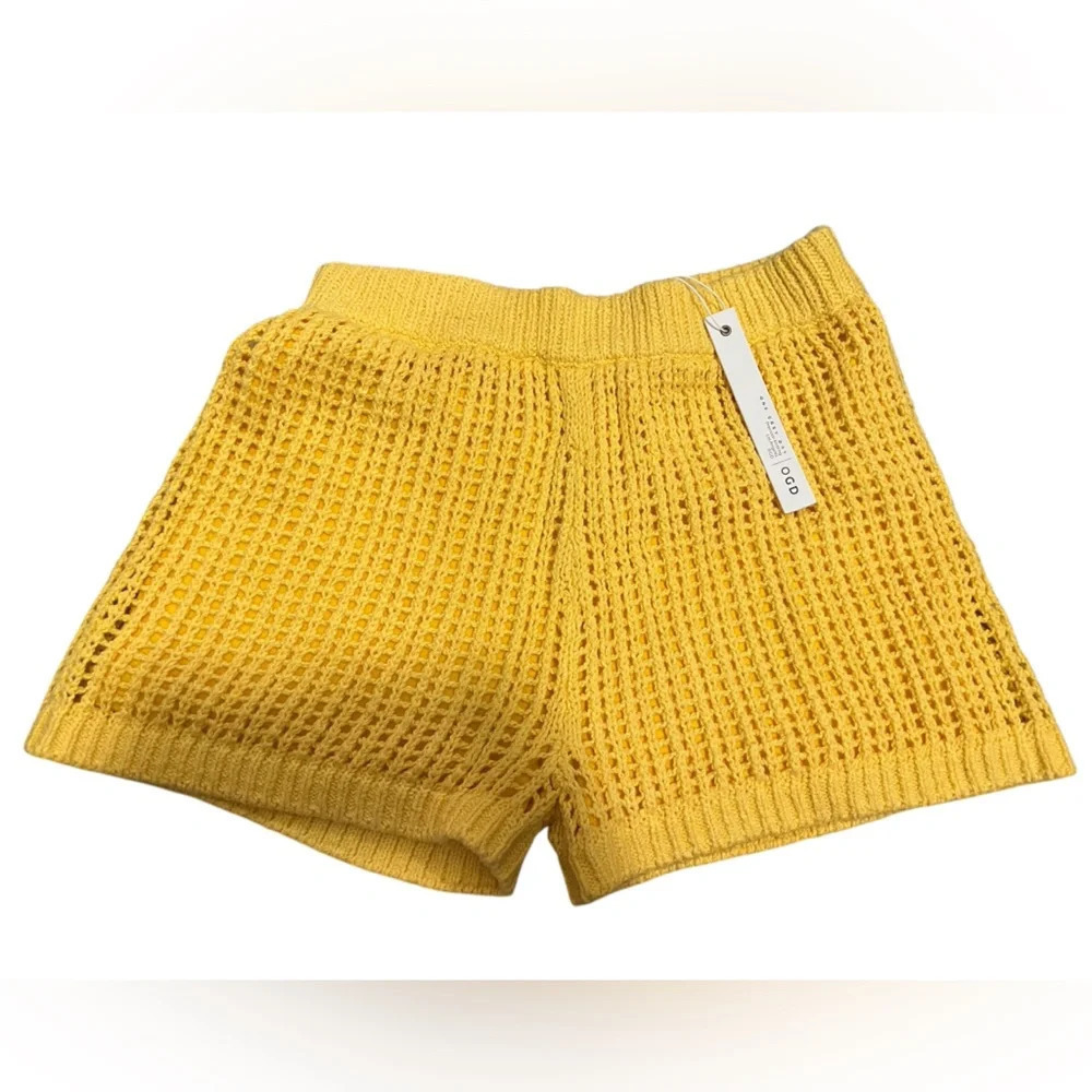 NWT Revolve One Grey Day Yellow Crochet Shorts size M